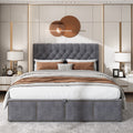 Lit coffre double 160x200 revêtement velours