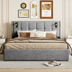 Lit coffre double 160x200 liseuse